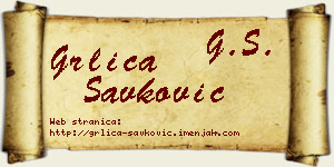 Grlica Savković vizit kartica